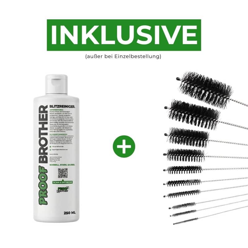 ProofBrother Pocket Infuser Cleaning Set mit Reinigungsflasche und Bürsten