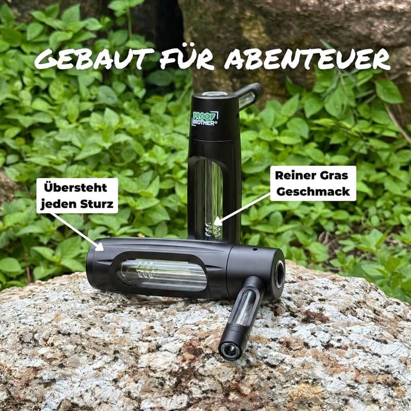 ProofBrother Pocket Infuser auf Naturstein im Outdoor-Einsatz