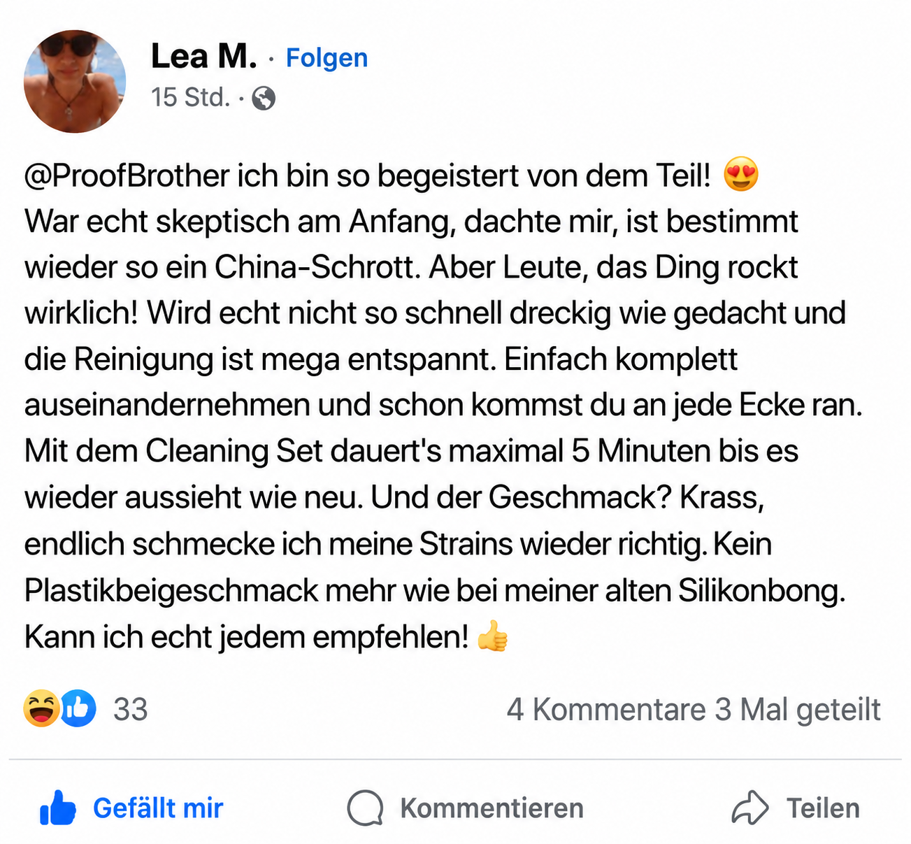 Facebook-Posting über Pocket Infuser
